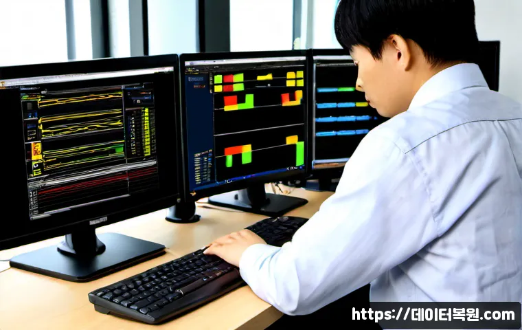 천호동 STATUS_INVALID_PARAMETER - Photorealistic IT support workstation in a compact modern office near a riverside neighborhood, dual...