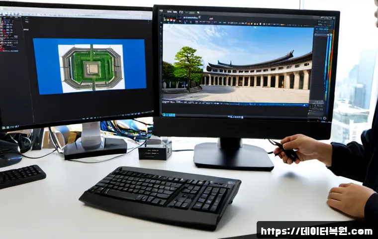 운니동 워크스테이션출장방문수리점 - Photorealistic on-site workstation repair inside a compact Unni-dong office, technician carefully re...