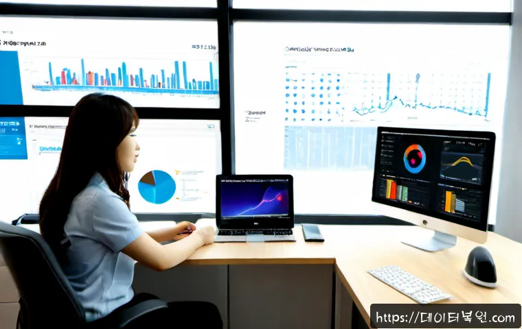 청진동 STATUS_IMAGE_INVALID - Photorealistic modern workstation in a compact downtown office near an older Korean business distric...