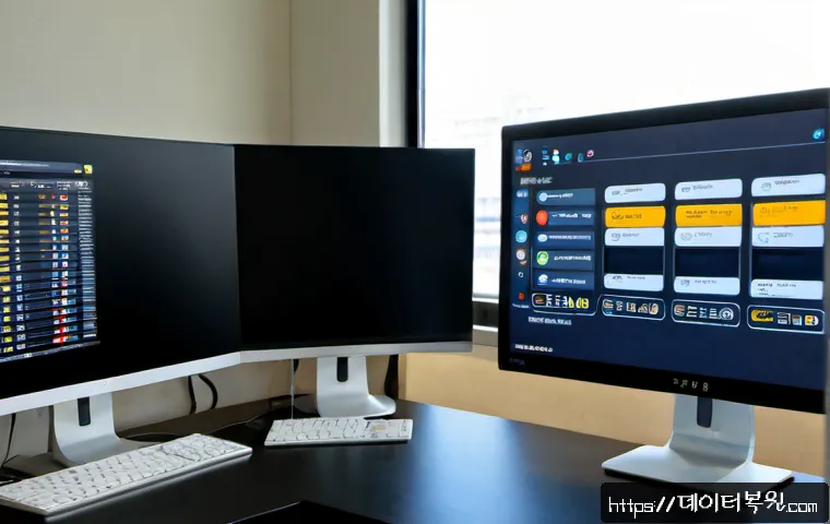 마포동 STATUS_INVALID_SESSION - Photorealistic remote-support workstation in a compact Mapo-dong apartment office, dual monitors sho...