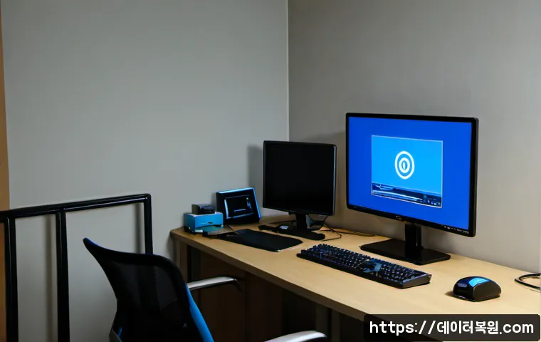 행운동 IO1_INITIALIZATION_FAILED - Photorealistic remote-support workstation in a compact Haengun-dong apartment office, desktop monito...