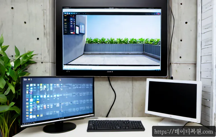 연남동 신호없음 - Photorealistic compact design studio in Yeonnam-dong, a frustrated creative professional at a dual-m...