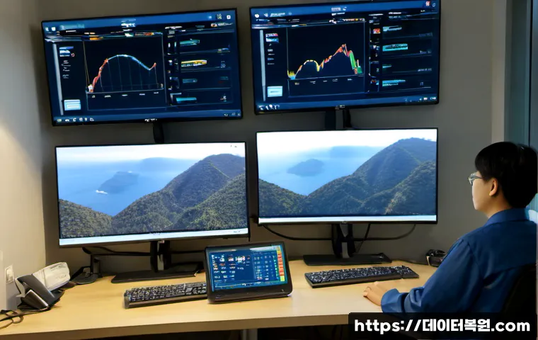 낙성대동 STATUS_FLOAT_INEXACT_RESULT - Photorealistic IT support workstation in a compact Nakseongdae-dong apartment office, dual monitors ...