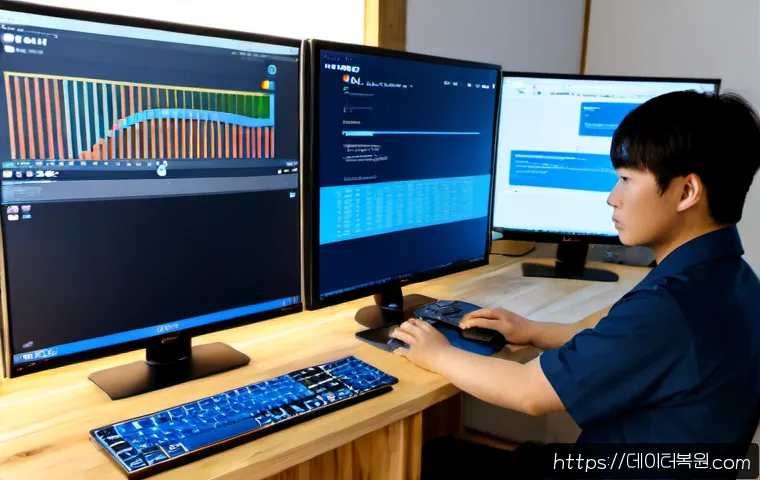 익선동 DRIVER_POWER_STATE_FAILURE - Photorealistic remote IT support workstation in a compact hanok-inspired studio near Ikseon-dong, du...