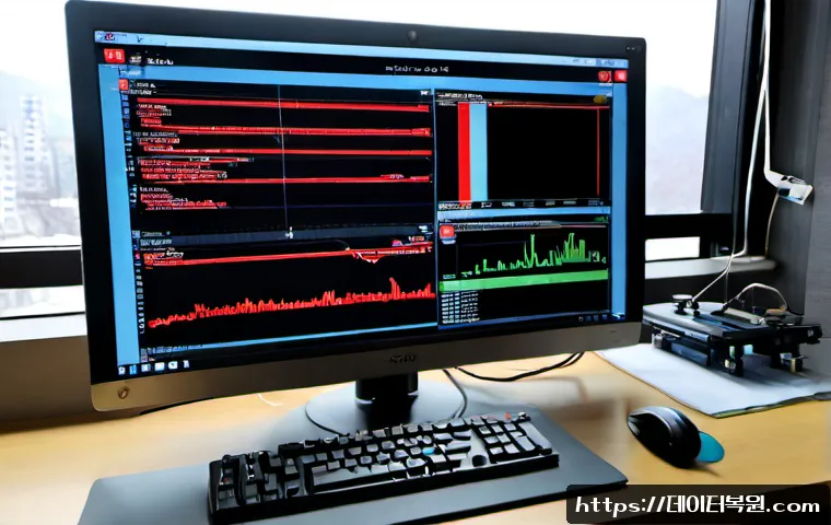 쌍문동 STATUS_IMAGE_CHECKSUM_MISMATCH - Photorealistic remote-support workstation in a compact Ssangmun-dong apartment office, dual monitors...
