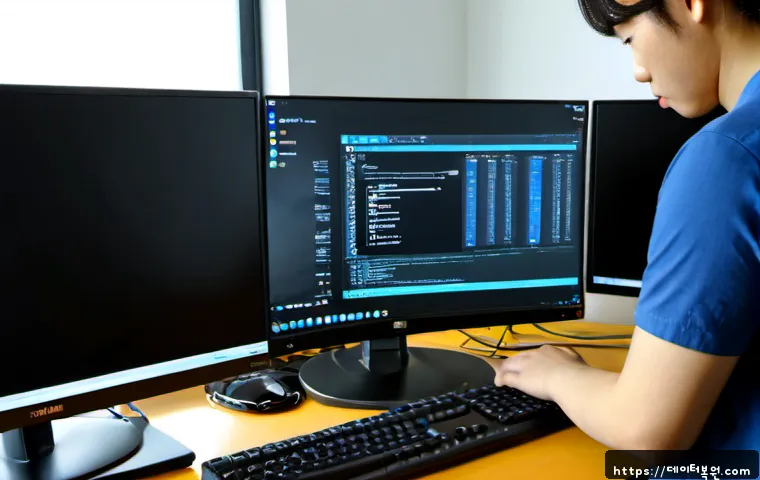 상봉동 프리도스 윈도우설치 - Photorealistic compact workstation in a Sangbong-dong apartment office, technician installing an ope...