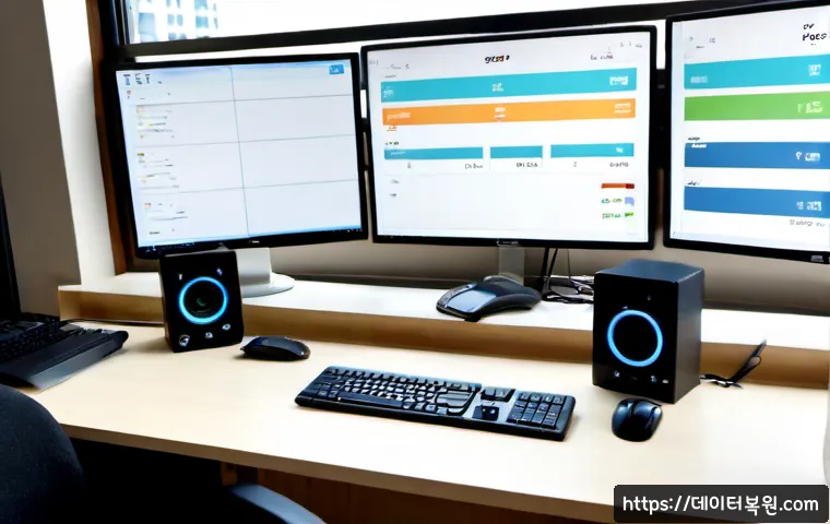 보라매동 STATUS_DISK_FULL - Photorealistic remote-support workstation in a compact Boramae-dong apartment office, dual monitors ...