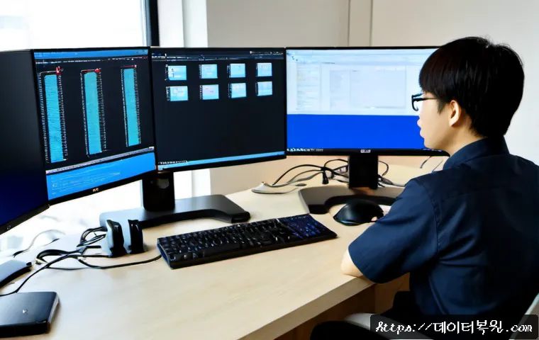 소하동 VENDOR_DEFINED_ERROR - Photorealistic IT support workstation in a modern apartment-office near a quiet Korean suburban dist...