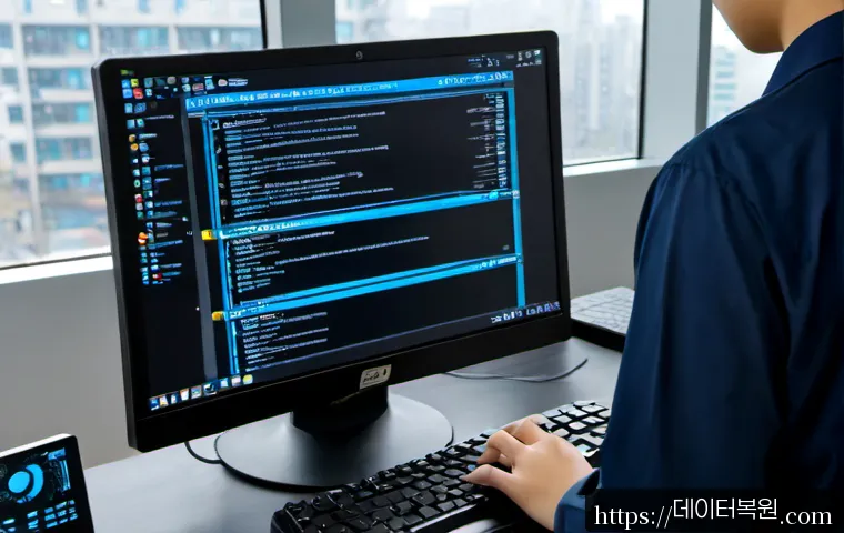 성산동 STATUS_KERNEL_FILE_SYSTEM_ERROR - Photorealistic IT support workstation in Seongsan-dong, a desktop computer showing a clean abstract ...
