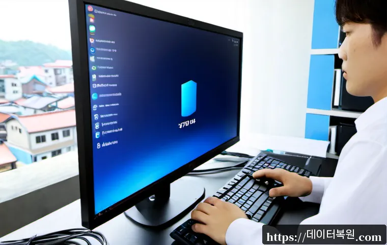 신림동 윈도우11 windows11 재설치 포맷  초기화 - Photorealistic IT technician reinstalling a modern desktop operating system on a clean workstation, ...