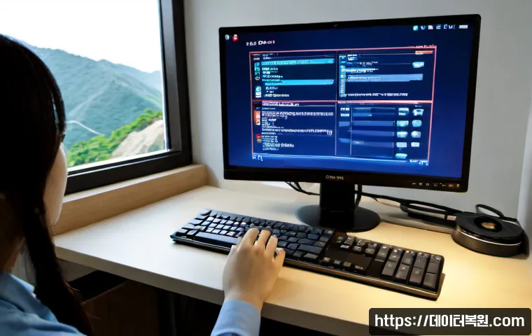 돈암동 STATUS_KERNEL_BOOT_DRIVE_ERROR - Photorealistic remote-support workstation in a compact Donam-dong apartment office, desktop monitor ...