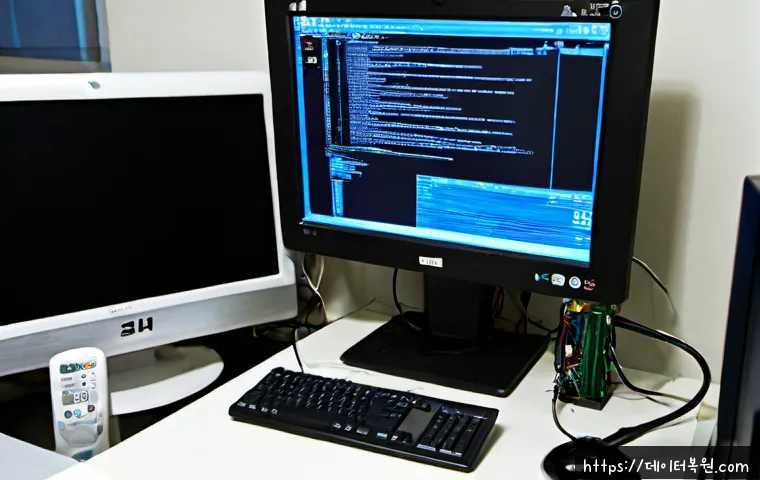 쌍문동 STATUS_KERNEL_BOOT_FAILURE - Photorealistic PC repair workstation in a compact Ssangmun-dong apartment office, desktop monitor fr...