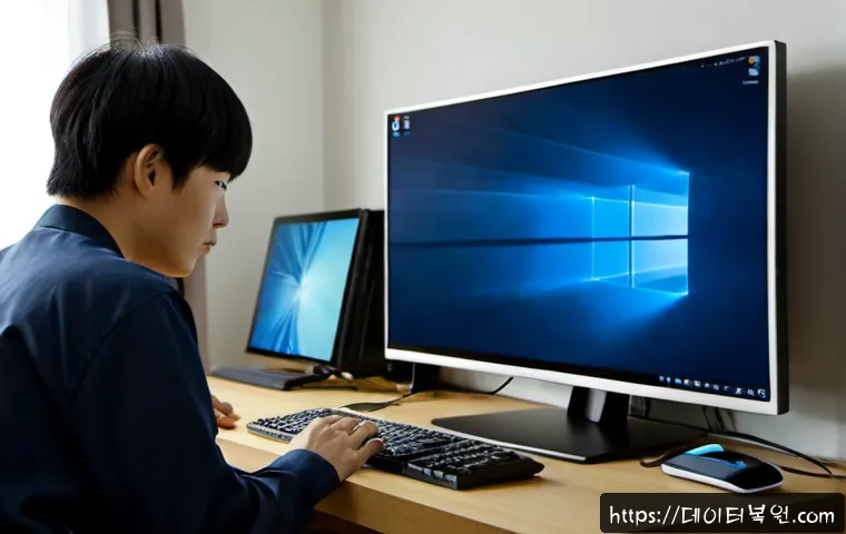 도내동 윈도우8 windows8 재설치 포맷  초기화 - Photorealistic desktop support workstation in a quiet suburban Korean apartment, technician reinstal...
