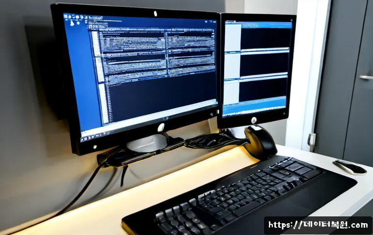 서원동 STATUS_KERNEL_PERMISSION_DENIED - Photorealistic remote IT support workstation in a compact Seowon-dong apartment office, dual monitor...