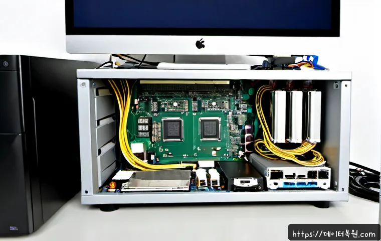 세곡동 하드조립 및 교체수리 - Photorealistic desktop computer assembly on a clean technician workbench, motherboard, processor coo...