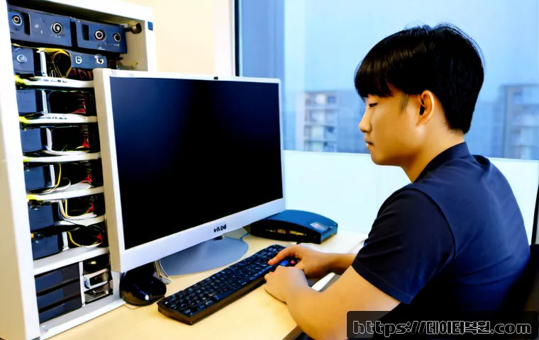 묵동 linux재설치 포맷  초기화 - Photorealistic remote IT support workstation in a compact Muk-dong apartment office, technician secu...