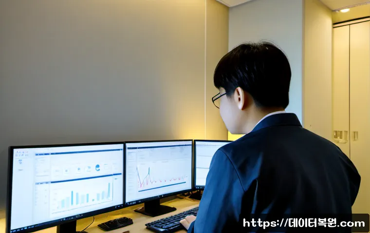 광명동 STATUS_PAGE_FAULT - Photorealistic IT support workstation in a compact Gwangmyeong-dong apartment office, dual monitors ...