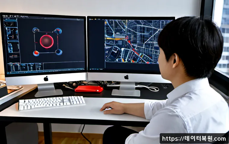 주엽동 STATUS_STACK_BUFFER_OVERRUN - Photorealistic IT support workstation in a modern Jueyeop-dong apartment office, dual monitors showi...