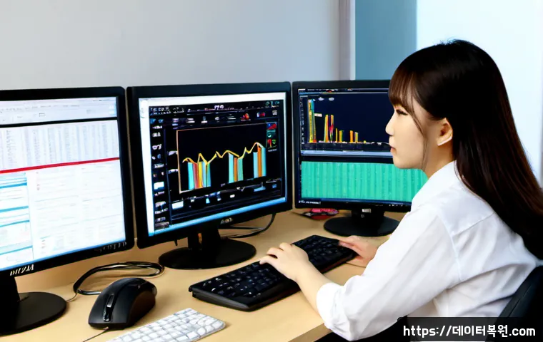 삼동 STATUS_MEMORY_OVERFLOW - Photorealistic IT support workstation in Samdong, South Korea, a systems engineer studying a memory ...