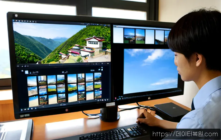 종암동 STATUS_INVALID_IMAGE_FORMAT - Photorealistic remote support workstation in a compact Jongam-dong apartment office, technician revi...