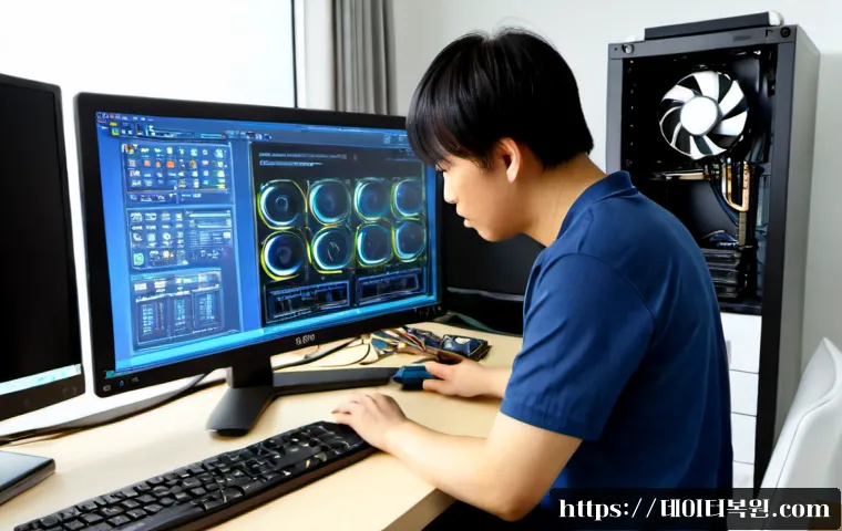 갈현동 NMI_HARDWARE_FAILURE - Photorealistic IT technician diagnosing an NMI hardware failure at a compact workstation, open deskt...