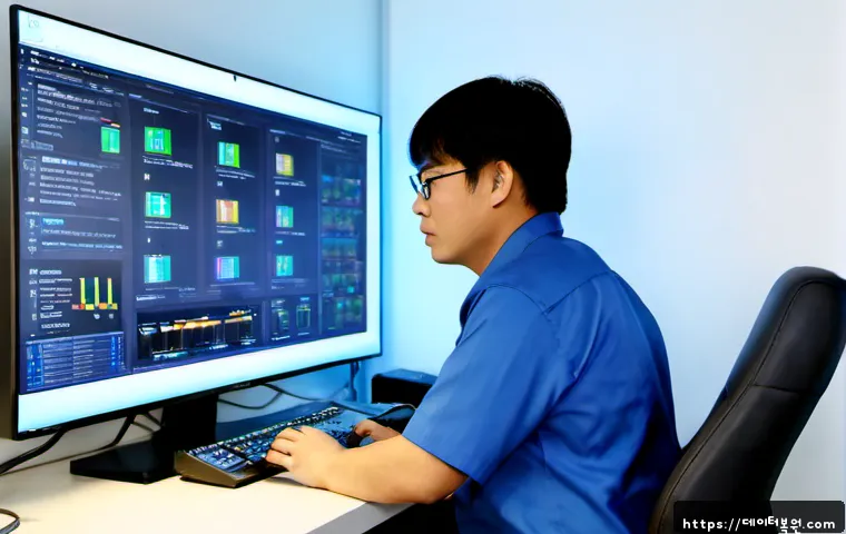 대화동 STATUS_KERNEL_NETWORK_ERROR - Photorealistic IT support workstation in a modern office near Daehwa, dual monitors showing abstract...