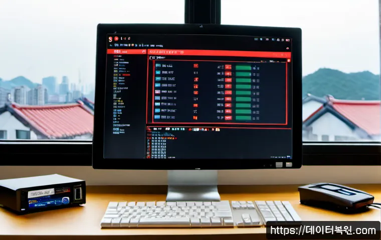 사직동 STATUS_IMAGE_CHECKSUM_MISMATCH - Photorealistic IT support workstation in a quiet Sajik-dong apartment office, dual monitors showing ...