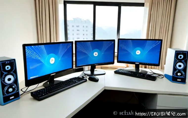 학온동 STATUS_KERNEL_HEAP_CORRUPTION - Photorealistic remote IT support workstation in a quiet Korean residential district office, dual mon...