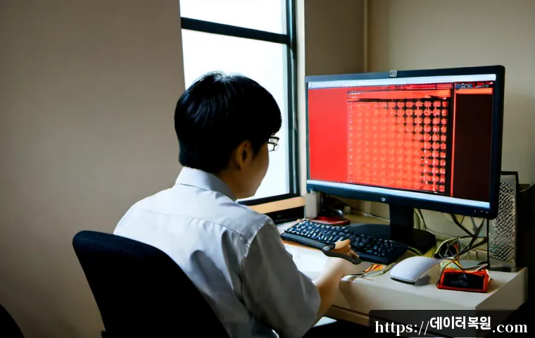 신당5동 VENDOR_DEFINED_ERROR - Photorealistic remote-support workstation in a compact Seoul neighborhood office, IT technician stud...