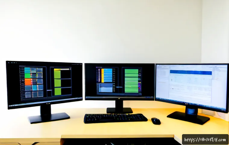 신원동 PAGE_TABLE_CORRUPT - Photorealistic remote IT support workstation in a quiet Sinwon-dong apartment office, dual monitors ...