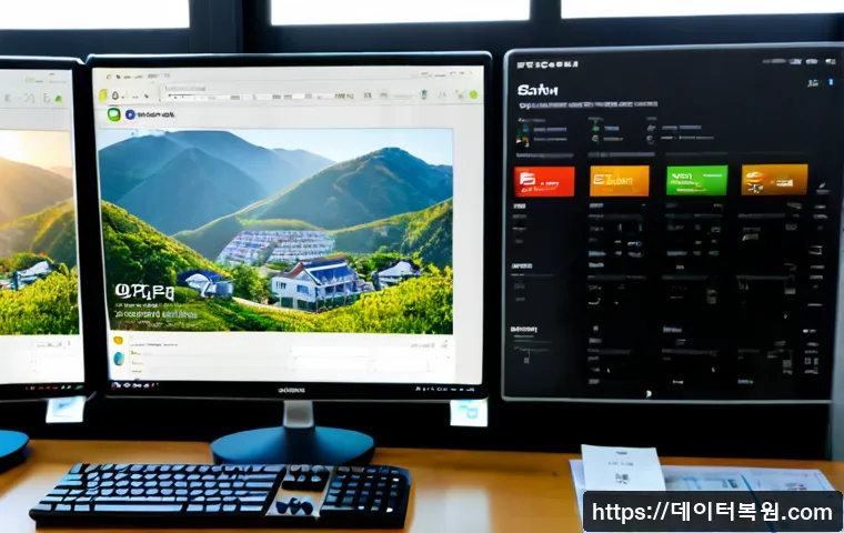 녹번동 press  f4  key - Photorealistic remote-support workstation in a compact Eunpyeong apartment office, technician pressi...
