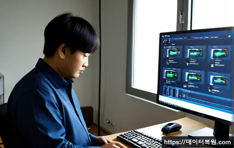 쌍령동 STATUS_KERNEL_THREAD_INTERRUPTED - Photorealistic remote-support workstation in a compact apartment office, dual monitors showing a cle...