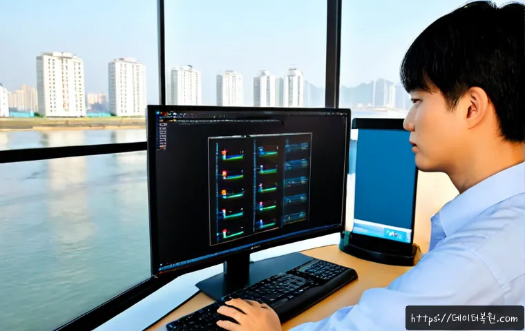 암사동 STATUS_KERNEL_UNSUPPORTED_DEVICE - Photorealistic IT support workstation in a compact Amsa-dong apartment office, desktop tower connect...
