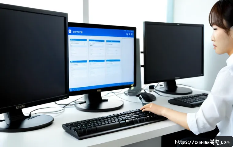 강서구 STATUS_ILLEGAL_INSTRUCTION - Photorealistic IT support workstation in a modern office near a riverside airport district, technici...