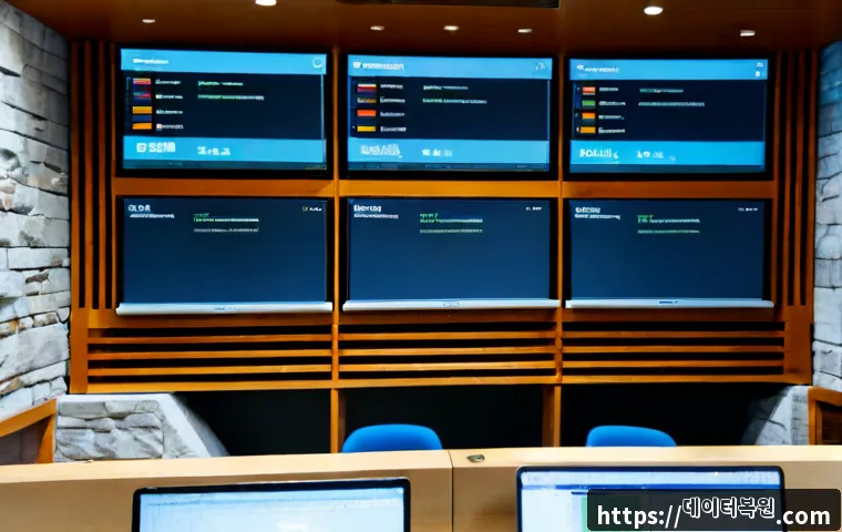 종로구 STATUS_DATATYPE_MISALIGNMENT - Photorealistic software support workstation in a Jongno-inspired office, dual monitors displaying a ...