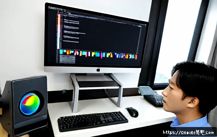 행주동 STATUS_KERNEL_BLOCKED - Photorealistic remote IT support workstation in a quiet home office near a riverside neighborhood, d...