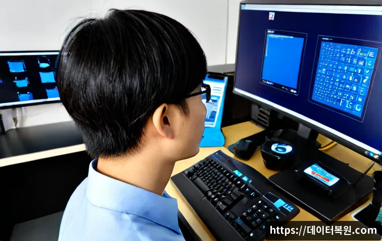 경기광주 VIDEO_MEMORY_MANAGEMENT_INTERNAL - Photorealistic remote IT support workstation in Gyeonggi Gwangju, dual monitors showing a clean 3D C...