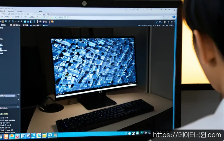 순화동 STATUS_INVALID_PAGE - Photorealistic software support workstation in a compact central Seoul office, IT specialist viewing...