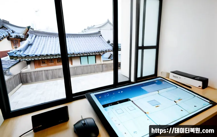 태전동 STATUS_IMAGE_NOT_FOUND - Photorealistic computer-aided design workstation in a compact Korean neighborhood studio, ultrawide ...