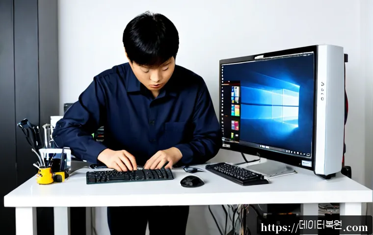 도곡동 아이맥 판매 및 수리 - Photorealistic premium computer repair studio in a quiet upscale Seoul residential district, technic...