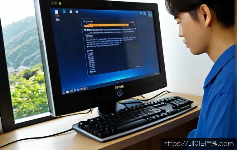 봉천동 HAL_INITIALIZATION_FAILED - Photorealistic remote-support workstation in a compact hillside apartment office, desktop monitor sh...