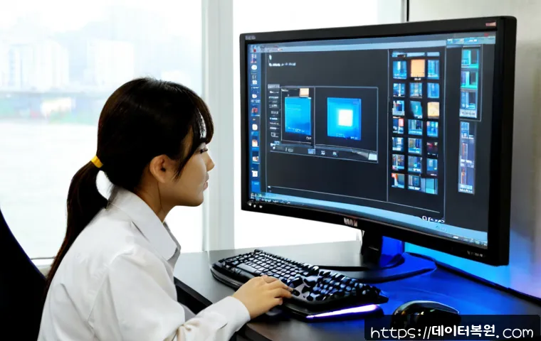용강동 HAL_INITIALIZATION_FAILED - Photorealistic IT support workstation in Yonggang-dong, Seoul, a technician examining a compact desk...