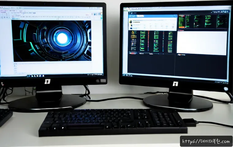 도내동 STATUS_DISK_CORRUPTION - Photorealistic IT support workstation in a modern Dodae-dong office, desktop computer showing a corr...