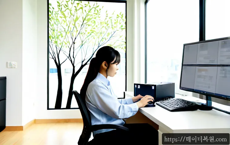 옥길동 UDFS_FILE_SYSTEM - Photorealistic remote-support workstation in a modern apartment office near a quiet new residential ...