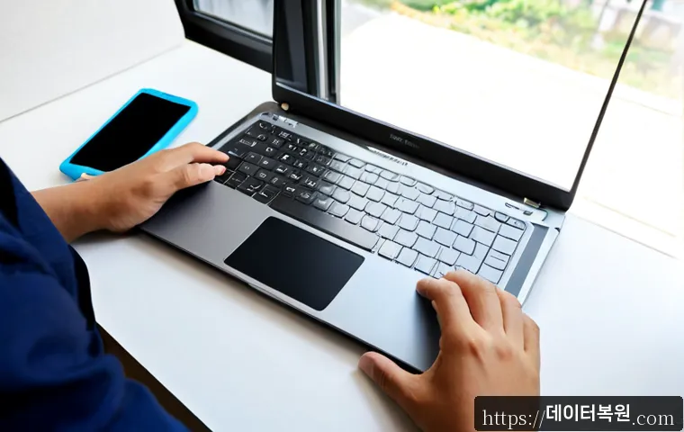 금호동 노트북 laptop 출장방문수리점 - Photorealistic laptop field-repair technician servicing an ultrabook on a compact apartment desk in ...