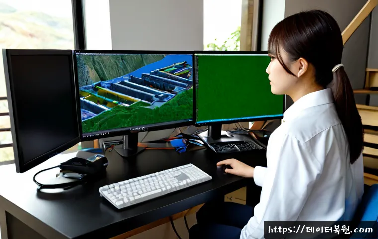 이화동 HARDWARE_MEMORY_FAILURE - Photorealistic IT technician at a compact creative workstation in an Ewhadong hillside studio, caref...
