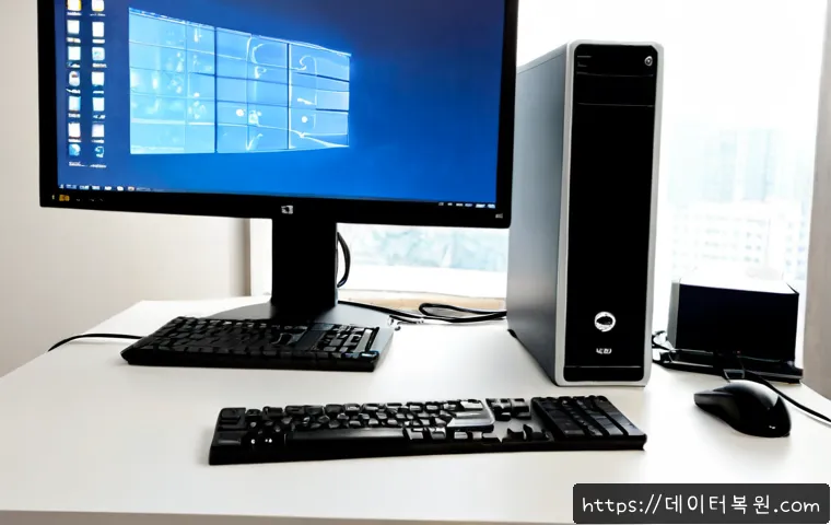 관문동 윈도우10 windows10 재설치 포맷  초기화 - Photorealistic IT support workstation in a quiet Gwanmun-dong apartment office, technician reinstall...