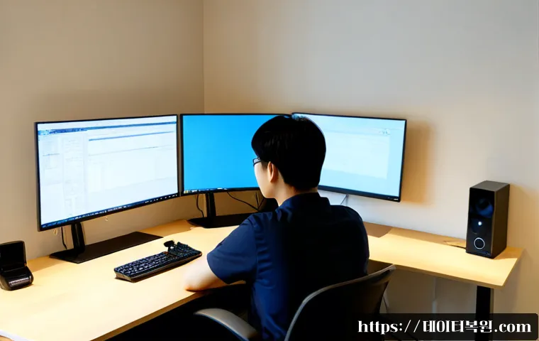 화동 STATUS_SESSION_TIMEOUT - Photorealistic remote-support workstation in a refined Hwado-dong apartment office, an IT specialist...