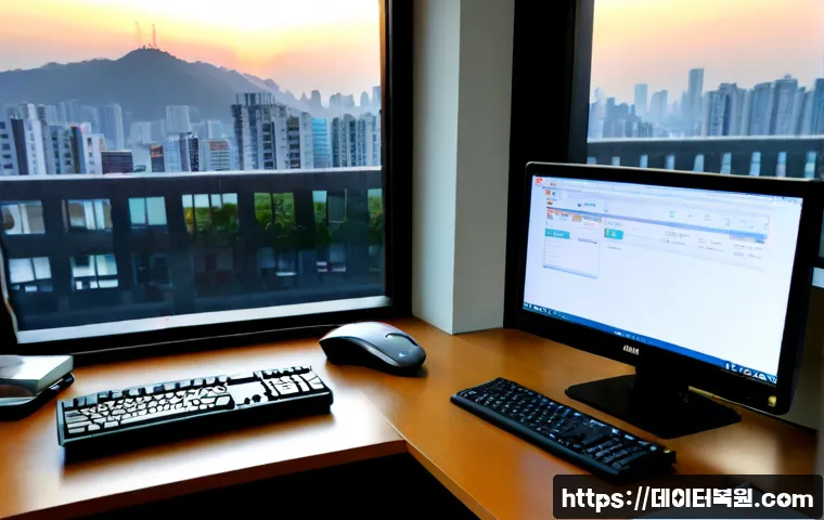 일원동 STATUS_INVALID_SESSION - Photorealistic IT support workstation in a quiet Ilwon-dong apartment office, dual monitors showing ...