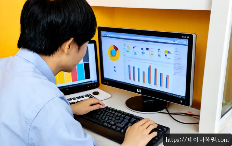 성사동 STATUS_IMAGE_CHECKSUM_MISMATCH - Photorealistic remote-support workstation in Seongsadong, Goyang, with a dual-monitor desktop comput...